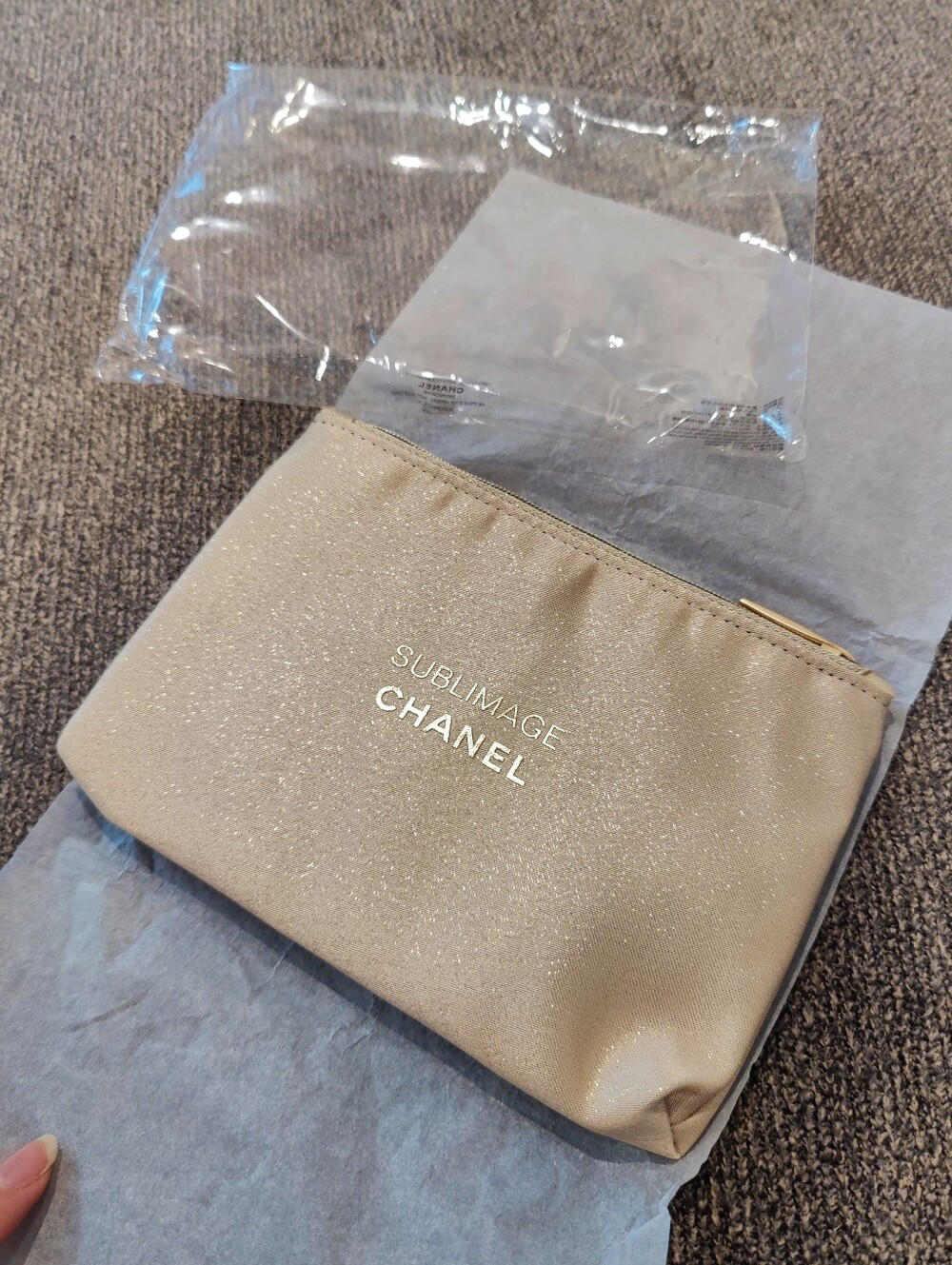 Chanel Sublimage Floral Gold Zippered Pouch